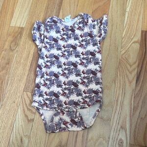 Kate Quinn Cream and Brown Mushroom Print Kids Tee